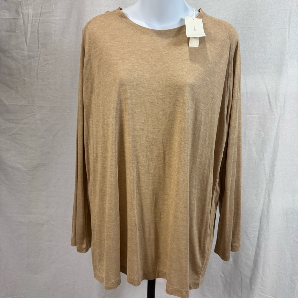 Vince Tan Long Sleeve Top Size Large